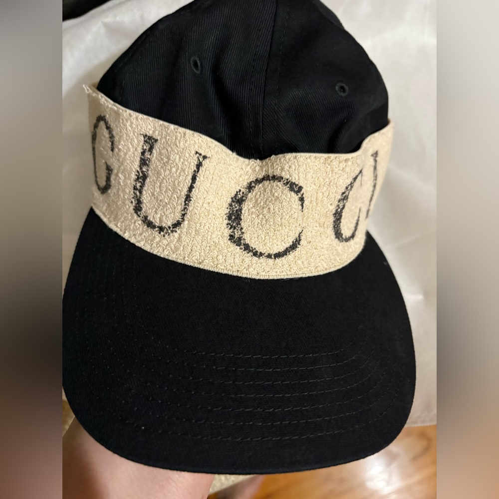 Gucci Black Cap with White Logo Woven Band - Picture 3 of 5